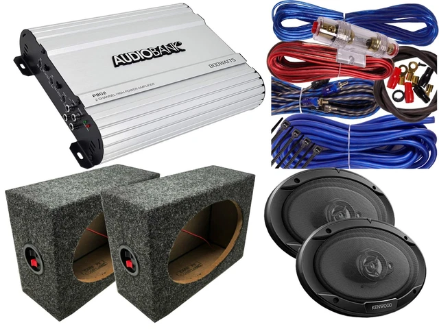 Audiopipe 400W 6x9 & 330W 6.5 Car Stereo Speaker Bundle With Wire - 4 Speakers Total