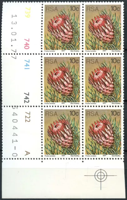 South Africa 1977-82 SG#423 10c Proteas, Plants Definitive MNH P12.5 Block#E8975