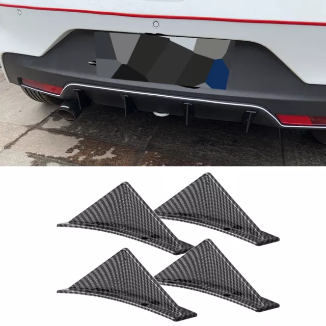 For Toyota RAV4 Rear Bumper lip Splitter Diffuser 4 Shark Fin Carbon Fiber