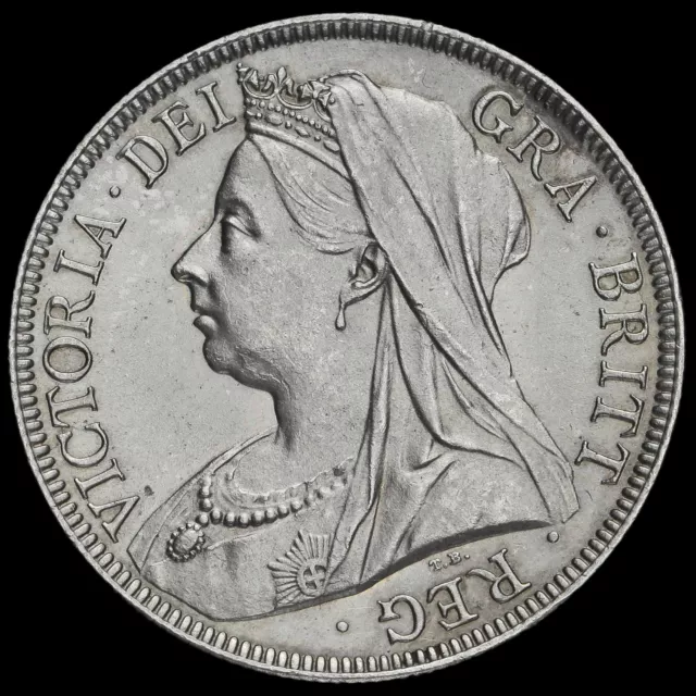1897 Queen Victoria Veiled Head Silver Half Crown