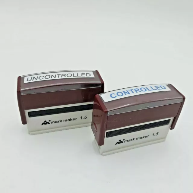 2  Mark Maker 1.5 Document Stamps - "CONTROLLED" and "UNCONTROLLED"