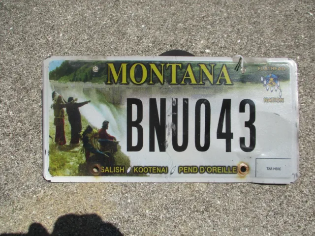 Montana Flathead Nation Salish Kootenai license plate #  BNU 043