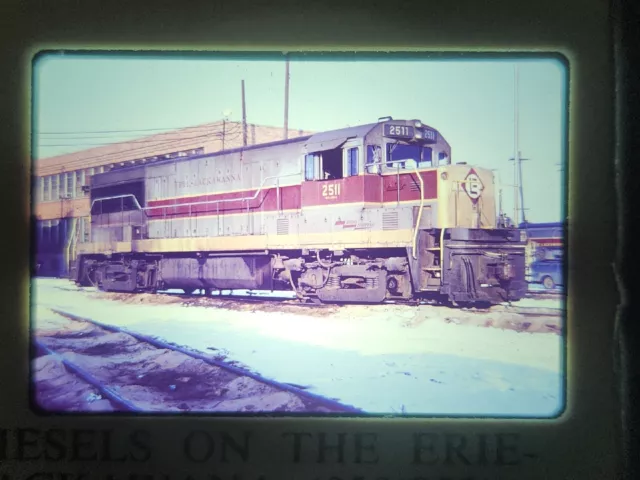 Slide EL Erie Lackawanna GE U25B NO.2511 Marion Oh 1967 Vtg Railroad duplicate