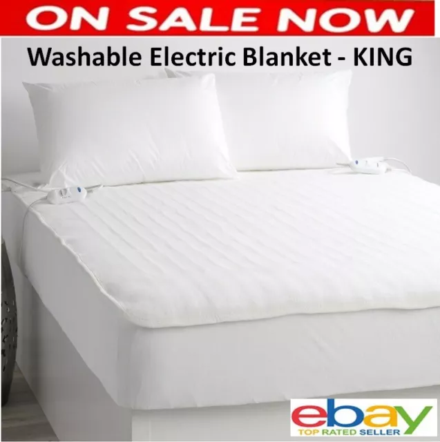 Jason Fully Fitted KING Electric Blanket Washable Mattress Protector Bedding