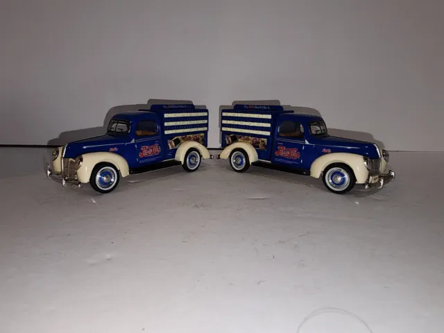 Vintage 1940 Ford Replica Pepsi Cola Delivery Truck Lot Of Two