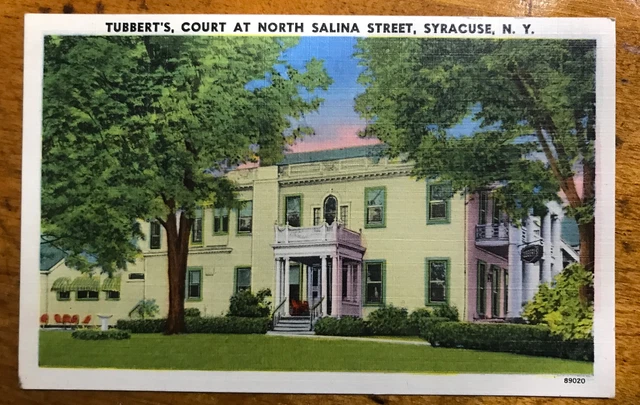 1940s Syracuse, New York Postcard TUBBERT'S COURT Restaurant Linen