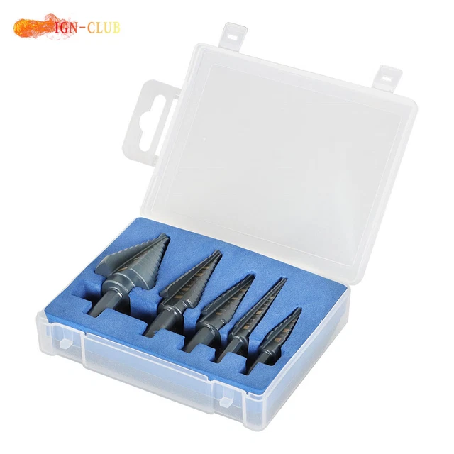 5 PACK Step drill 8 inch high speed steel M2 porous 50 size in 1 / 8-1-3 SAE 2