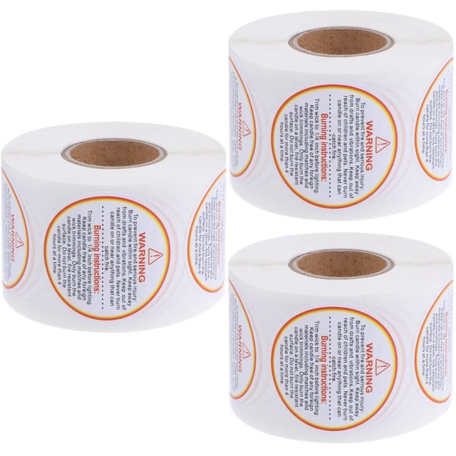 1500 Pcs Kerzen-Warnaufkleber Warnschilder Für Kerzenglas Zum Beschriften