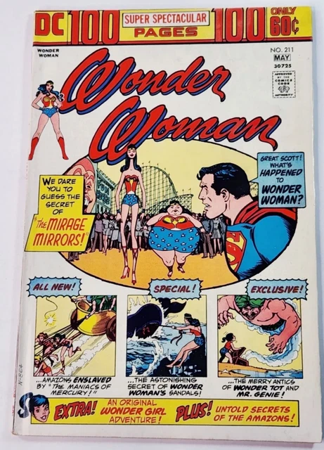 Wonder Woman 211 DC Comics Wonder Girl 100 Pages Bronze Age 1974 VG Boarded
