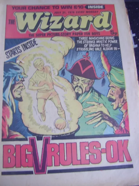 RARE THE WIZARD COMIC JULY 31ST  1976 HUCK McFEE BIG V RULES OK