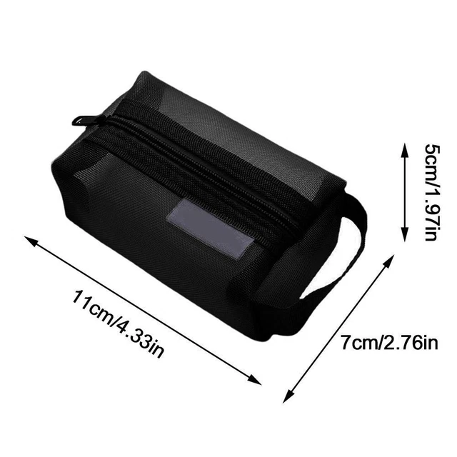 Clear Mesh Portable Large Pen Pencil Case Makeup Cosmetic Pouch U K6 E6I5