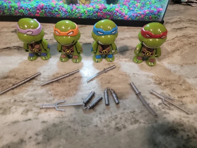 4 pcs Teenage Mutant Ninja Turtles Mini Action Figures Toy TMNT Collection D