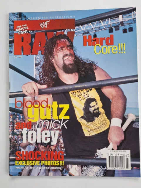 1998 July WWF Raw Magazine Cactus Jack Terry Funk Hardcore Poster Wrestling
