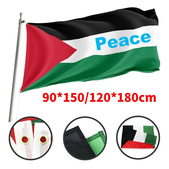 Palestine Flag Large Palestinian Middle East 5x3 FT, Gaza Support 90 X 150cm | IT - Foto 9