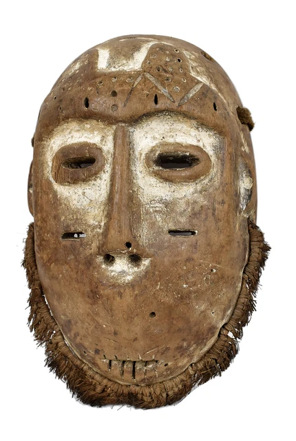Lega Mask Bearded Bwami Society Congo African Art