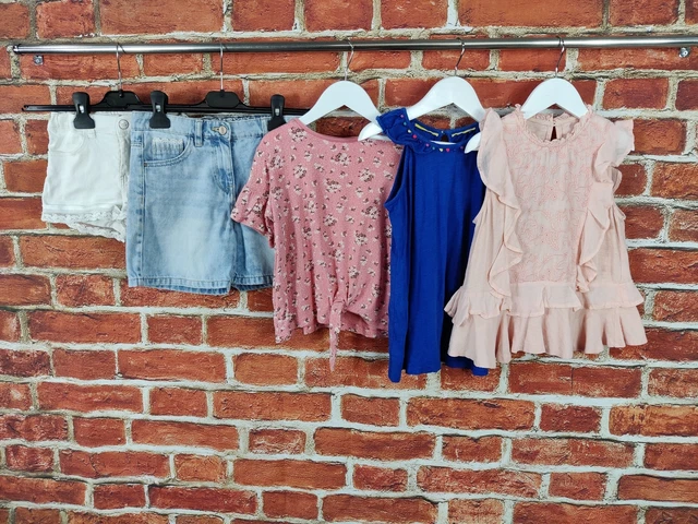 Girls Bundle Age 7-8 Years Next Boden H&M Denim Shorts T-Shirt Top Summer 128Cm