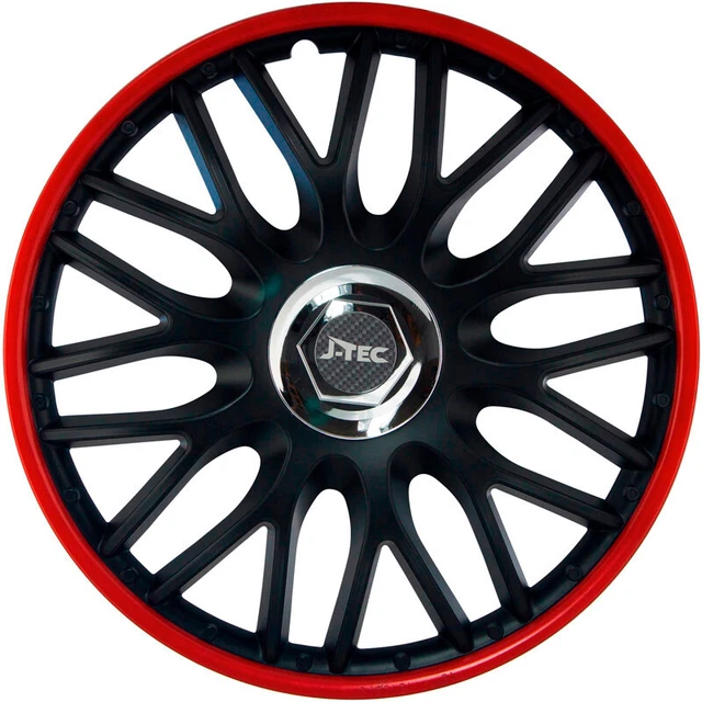 Enjoliveurs RIDEX Noir Et Rouge 15 Pouces - Parfaits Pour Personnaliser Ta VW Polo, Renault Clio, Peugeot 207 Et Bien D'autres !