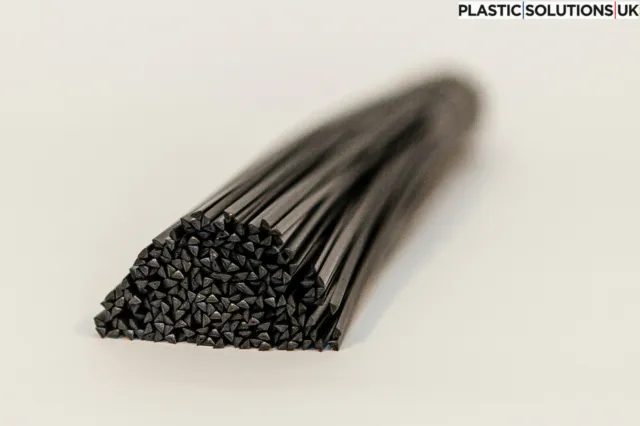 ABS Plastic welding rods / black triangle, flat shape 3mm +6mm  black 25 pieces