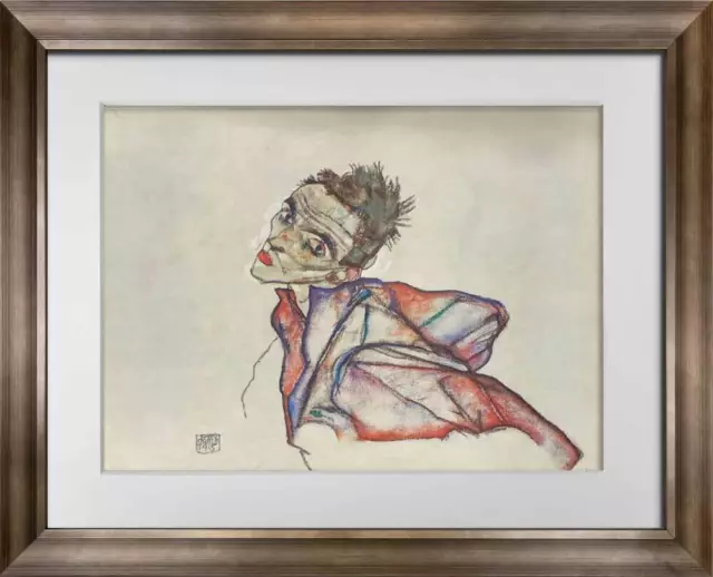 Egon SCHIELE Lithograph SIGNED "Self Portrait"  Ltd. Edition  w/FRAME