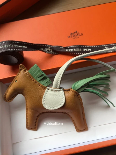 Hermes Pegasus Rodeo Bag Charm PM Sesame, Nata, and Noir Lambskin