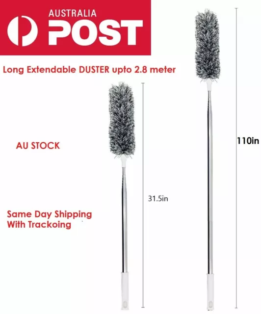 Duster Extendable Telescopic Microfiber Stainless Steel Pol Long Cleaning Duster