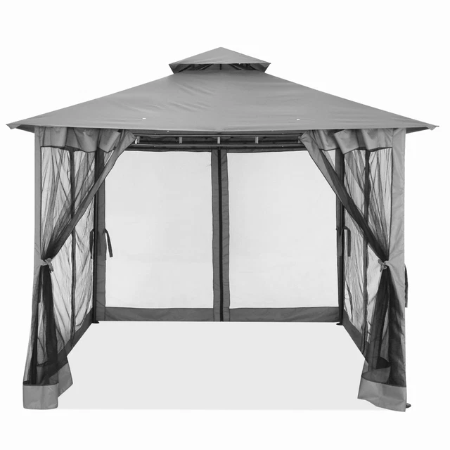 Pavillon 3x3m Gartenpavillon Partyzelt Doppeldach Festzelt Wasserdich Pavillion