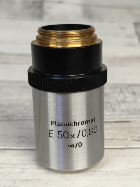 Carl Zeiss Jena Planachromat E 50X/0,80 Microscope Objective