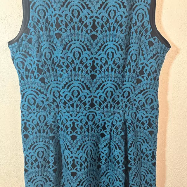 Nanette Lepore Informer Sheath Sleeveless Dress Size 10 Blue & Black 3