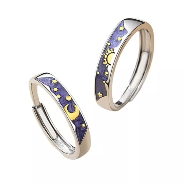 for Sun Moon Starry for Couple Rings for Women Party Jewelry Scratch Re