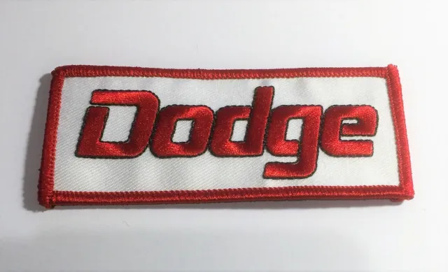 Dodge Detroit USA, Red/White, Car, Sew on, Iron on cloth patch, Embroidered Gift