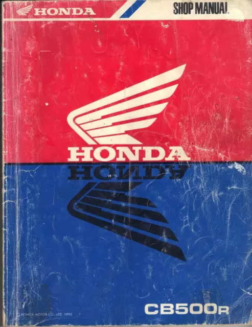 Honda Cb500 Twin 1993 On Original Factory Workshop Manual