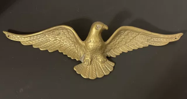 Vintage Large Cast Brass American Bald Eagle Wall Hanging Americana 17” Taiwan