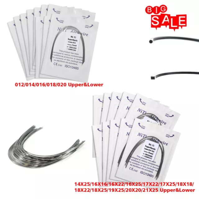 100PCS Dental Orthodontic Arch Wire Niti Super Elastic Round Rectangular Ovoid