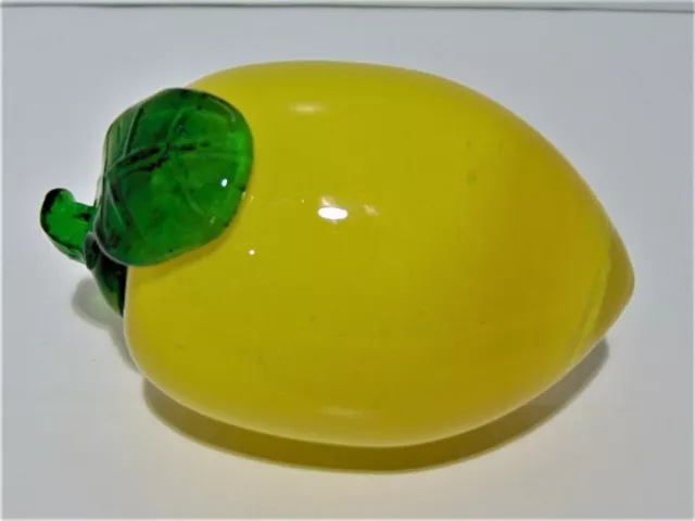 Art Glass Fruit Lemon Life Size Home Decor 4"