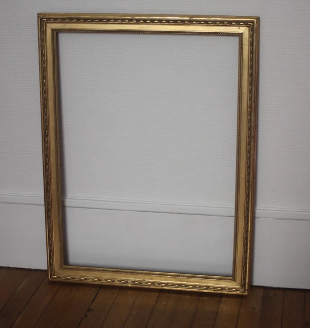 Cadre bords inversés bois dorure feuille d'or 55,5x41,5 pour tableau