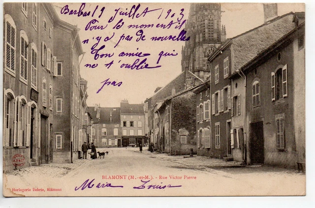BLAMONT - Meurthe et Moselle - CPA 54 - la rue Victor Pierre