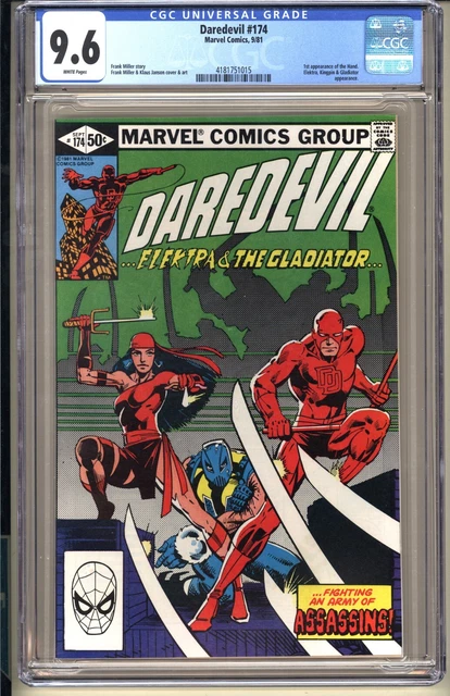 DAREDEVIL #174  CGC 9.6 WP NM+  Marvel Comics 1981 Frank Miller 1st app The Hand