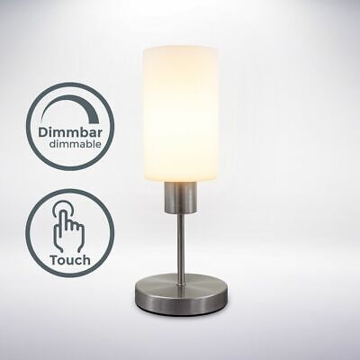Lampe de table LED dimmable variateur tactile E27 lampe de chevet en verre