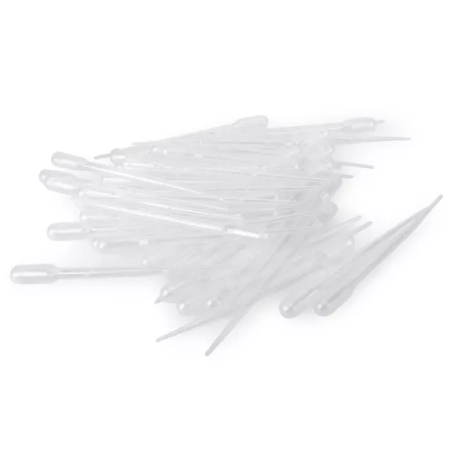 100x 2ml Graduated Pipettes Disposable Pasteur Plastic Eye Dropper 2