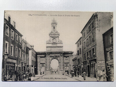 Cpa-Pontarlier-Grande Rue Et Porte Saint Pierre -Animée - 1930