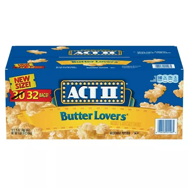 ACT II Butter Lovers Microwave Popcorn 2.75 oz. 32 pk EXP OCT 2023 - BEST PRICE