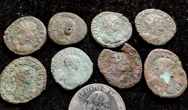 Lot of 8 Roman Coins Aureolus  270 275 AD