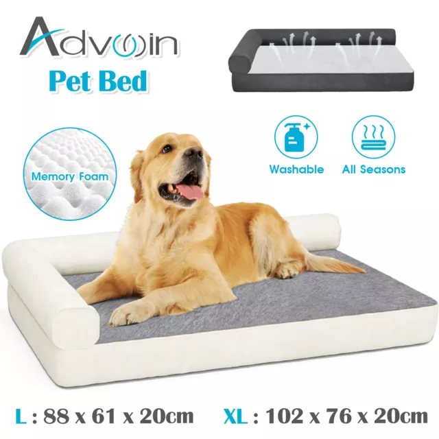 Advwin Pet Bed  Calming Cat Sofa Memory Foam Dog Washable Cushion Orthopedic Mat