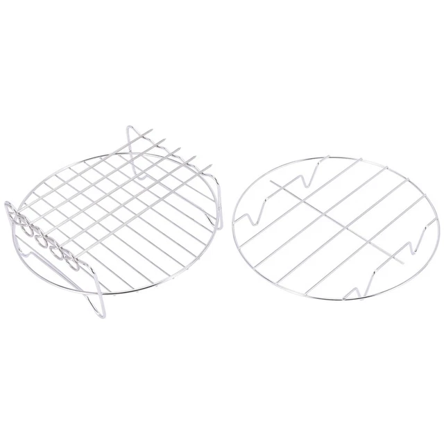 Rack A 3 Strati Per Friggitrice Ad Aria XTDMJ In Acciaio Inox 304, 20x20x9 Cm: Accessorio Per Friggitrici Quadrate Da 5-7.5L (tipo Cosori, Instant). Aumenta La Capacità Di Cottura, Cuoci Più Cibi Contemporaneamente. Impilabile, Facile Da Usare. Ideale Per Patatine, Pollo, Verdure. - 2
