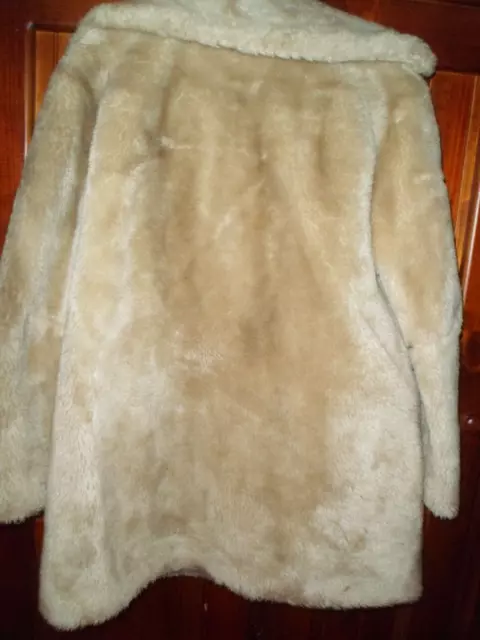 VINTAGE RETRO FAUX FUR COAT JACKET Womens Size 12 Bust 85 Very Good Vintage Cond 2