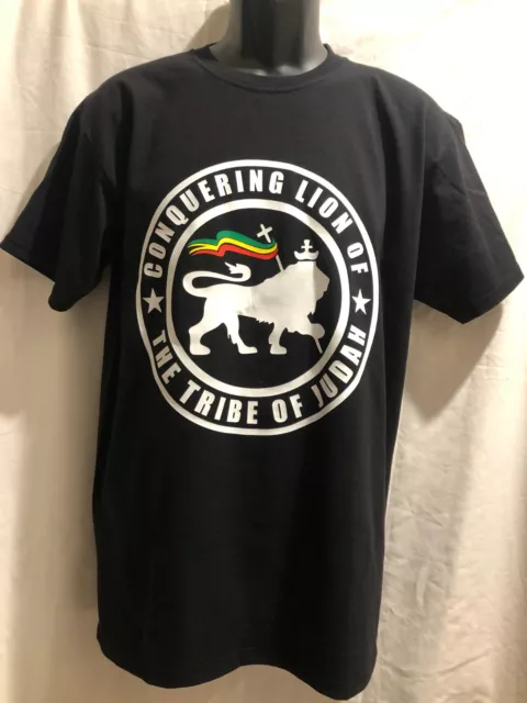 Conquering Lion Tribe Of Judah Rasta Roots Black T Shirt Exclusive Design 021