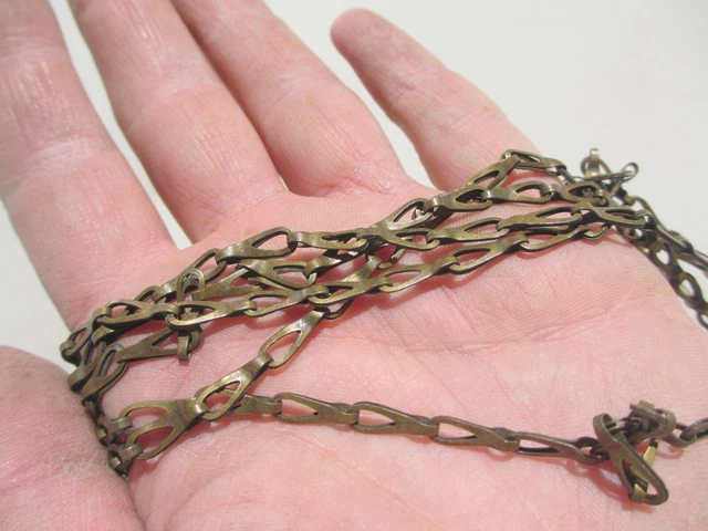 Vintage Brass Lighting Picture Chain Hanger Cistern Light Pull Old Antique 72"