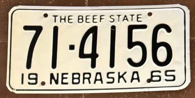 Nebraska 1965 KIMBALL COUNTY License Plate # 71-4156