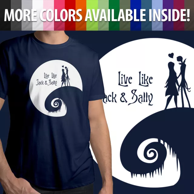 Nightmare Before Christmas Live Like Jack Sally Moon Light Mens Crew Tee T-Shirt