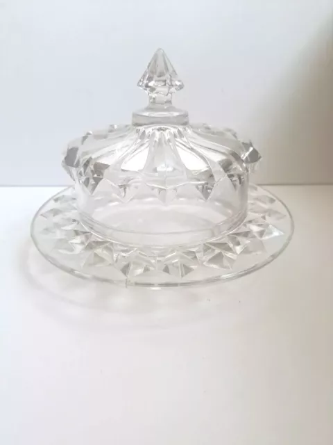 Antique VICTORIAN Glass Covered DISH